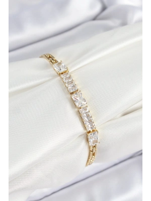 Xuping Pirinç Parçalı Su Yolu Model Gold Renk Kadın Bileklik