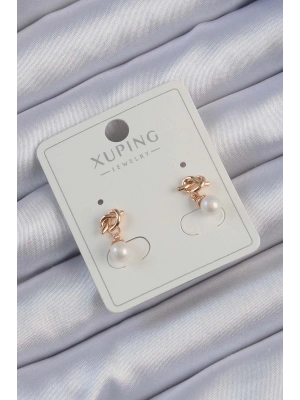 Xuping Rose Renk İnci Taşlı Düğüm Küpe