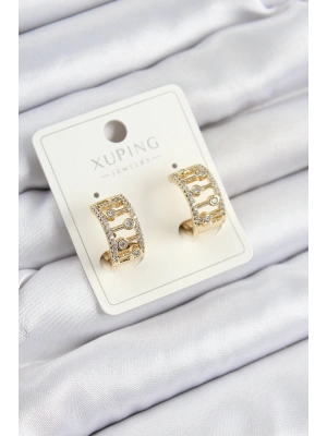 Xuping Zirkon Taşlı Çit Halka Model Gold Renk Kadın Küpe