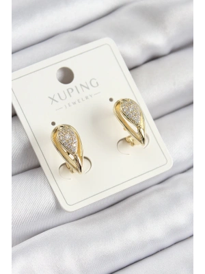 Xuping Zirkon Taşlı Damla Model Gold Renk Kadın Küpe