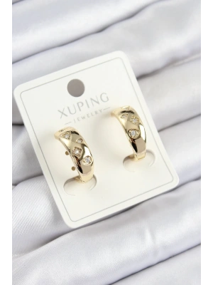 Xuping Zirkon Taşlı Halka Model Gold Renk Kadın Küpe