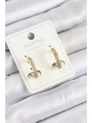 Xuping Zirkon Taşlı I Model Gold Renk Kadın Küpe