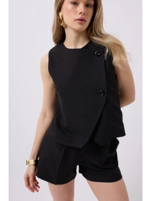 Yandan Düğmeli Dokuma Yelek