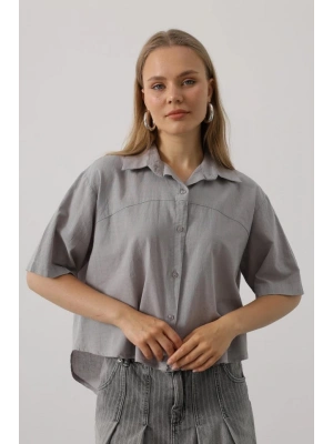 Yarım Kol Gömlek - Gri