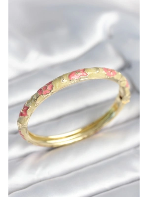 Yeşil Krem Renk Detaylı Mineli Kelepçe