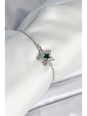 Yıldız Model Asansörlü Gümüş Renk Kadın Bileklik