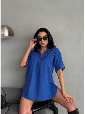 Yırtmaç Detaylı Tunik Gömlek