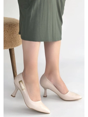 Yons Bej Cilt Topuklu Ayakkabı