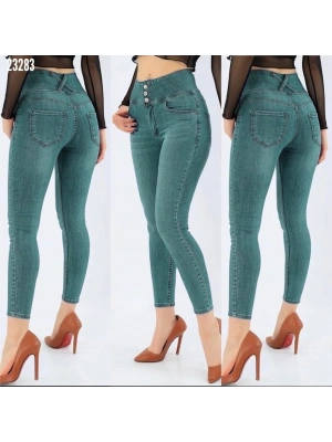 Yüksek Bel Likralı Jean Pantolon 90 Cm