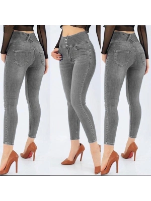Yüksek Bel Likralı Jean Pantolon 90 Cm