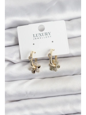 Zirkon Taşlı Pirinç Kadın Göçmen Küpesi