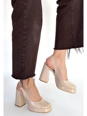 Zuda Bej Rugan Platform Topuk Ayakkabı
