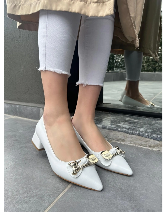 Jies Beyaz Topuklu Ayakkabı