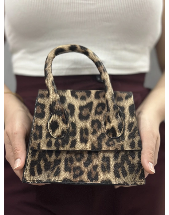 luxe leopar cilt çanta