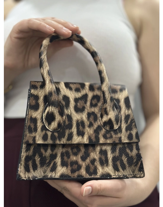 luxe leopar cilt çanta