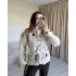 Krem İşlemeli Yün Ceket