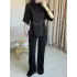 Siyah Zincir Detay Pantolon Takım