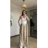 Bej/Yeşil Kadife Eşofman