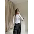 Beyaz Çıtçıtlı Kaşkorse Bluz