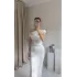 Beyaz Saten Etekli İkili Takım