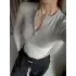 Gri Çıtçıtlı Kaşkorse Bluz