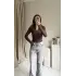 Kahverengi Yarım Fermuarlı Bodysuit