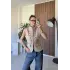 Krem Apoletli Denim Yelek