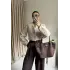 Krem Orkide Kumaş Crop Ceket