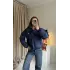 Lacivert Marka Puffer Mont