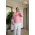 Pembe Yıldızlı Viral Çizgili Bluz