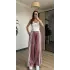 Pembe/Beyaz Kadife Eşofman