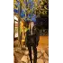 Siyah Tasarım Kuşaklı Deri Ceket