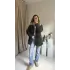 Siyah Yakası Kürklü Kapitone Mont