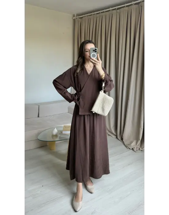 Kahve Bağlama Etek Takım