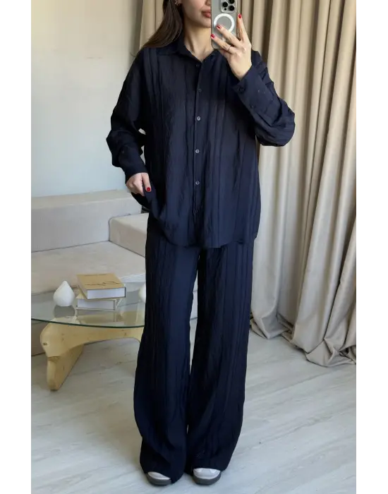 Lacivert Zr Model Gömlek Takım