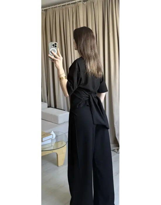 Siyah Bel Kuşaklı Modal Takım