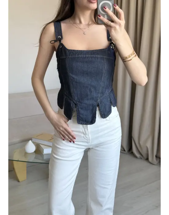 Denim Korse Büstiyer