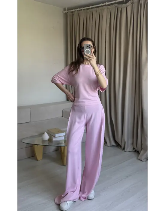 Pembe Bel Kuşaklı Modal Takım