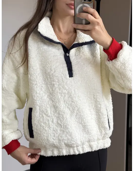 Ayıcıklı Peluş Sweatshirt