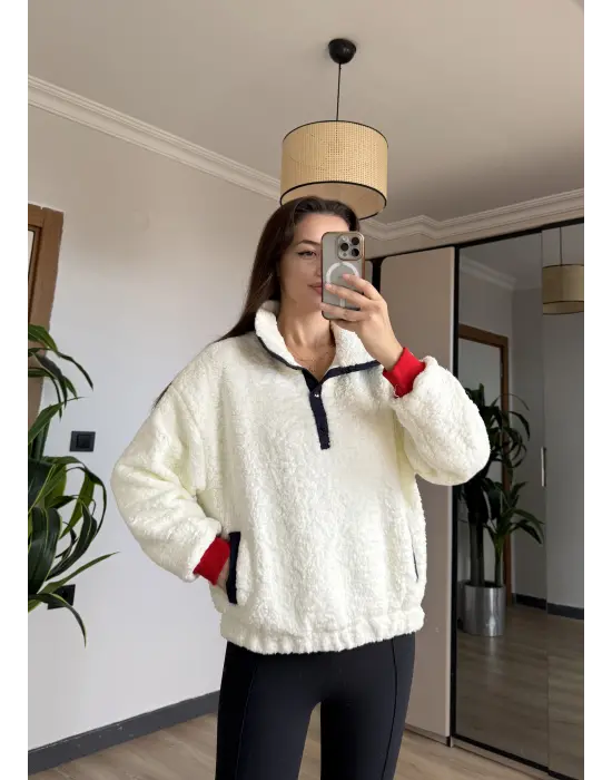 Ayıcıklı Peluş Sweatshirt
