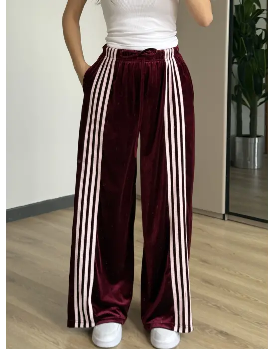 Bordo/Pembe Kadife Eşofman