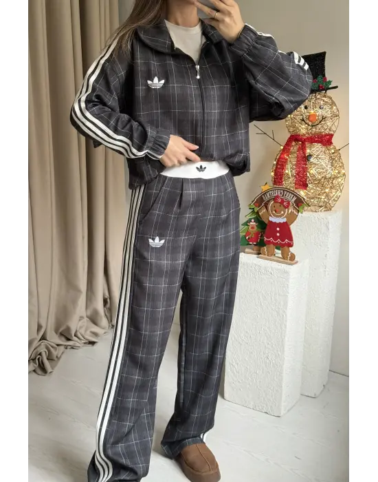 Gri Ekose Ceket Takım