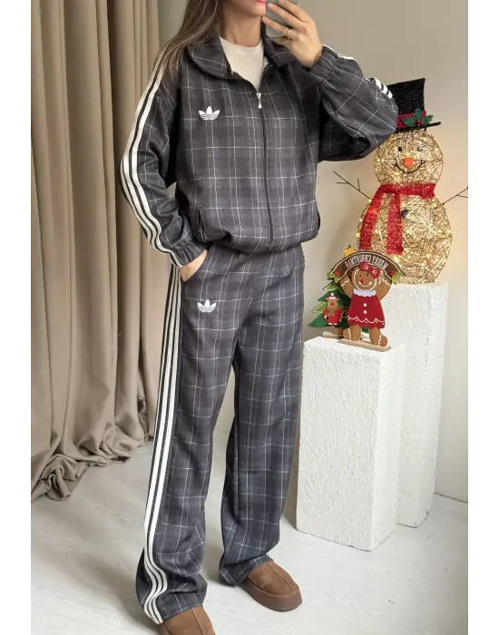 Gri Ekose Ceket Takım