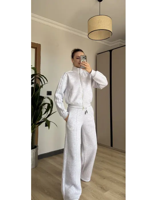 Gri Marka Model Hırka Eşofman Takım