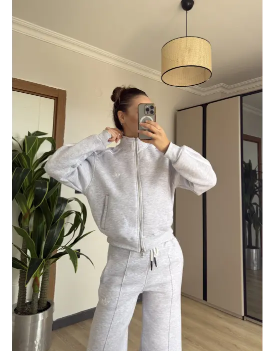 Gri Marka Model Hırka Eşofman Takım
