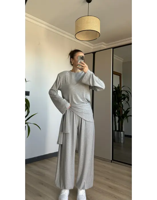 Gri Seyyar Şallı Takım