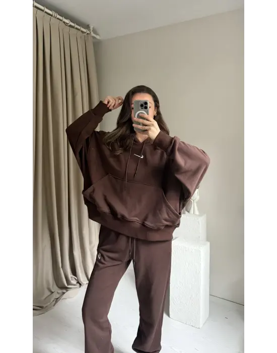Kahve Oversize Eşofman Takım
