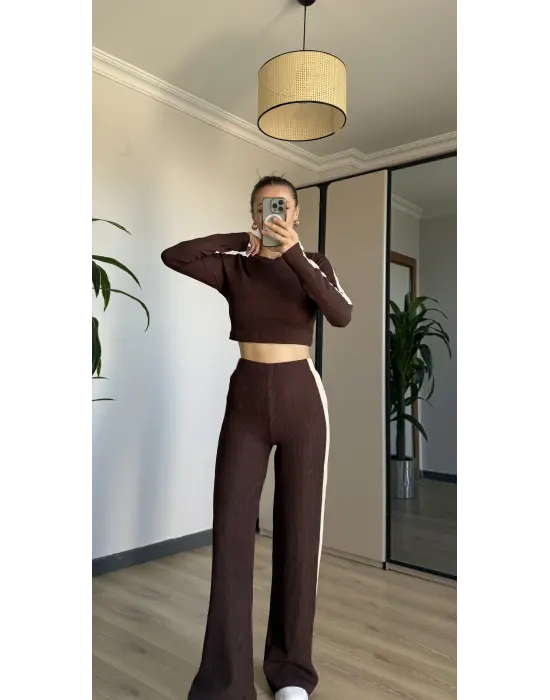 Kahve Yan Şerit Takım