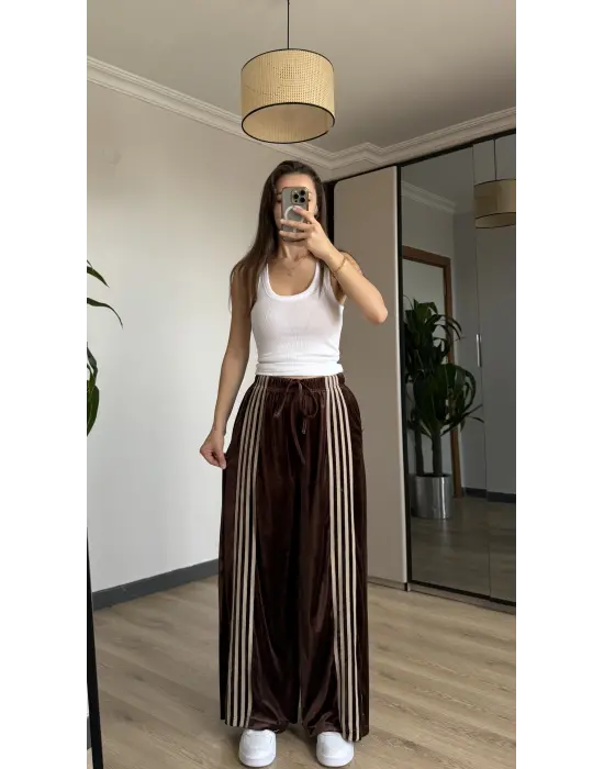 Kahve/Bej Kadife Eşofman