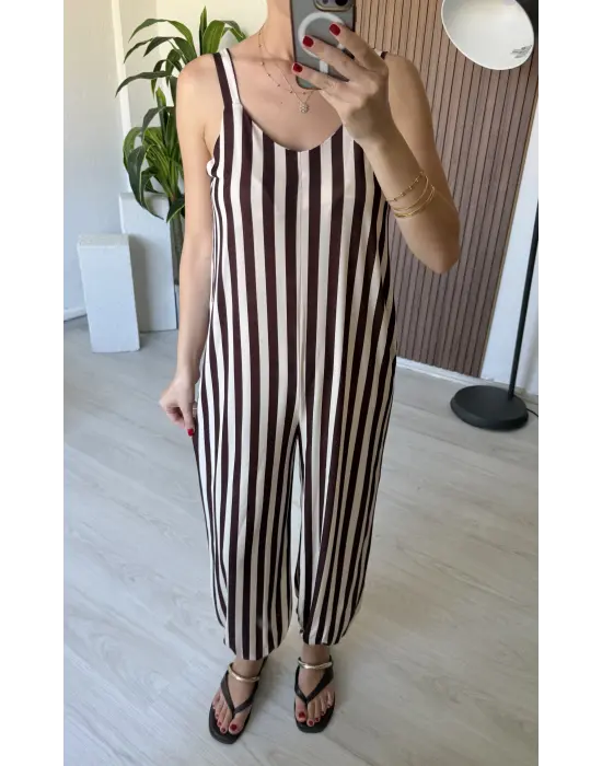 Kahverengi Çizgili Tulum